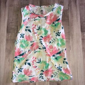 Beverly Hills princess floral sleeveless top. Sz L